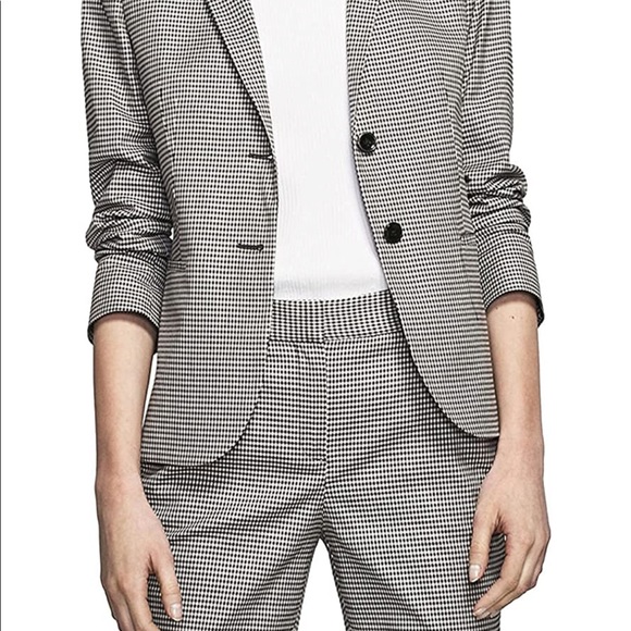 Massimo Dutti Gingham Check Suit Size 4 NWOT - Picture 3 of 6